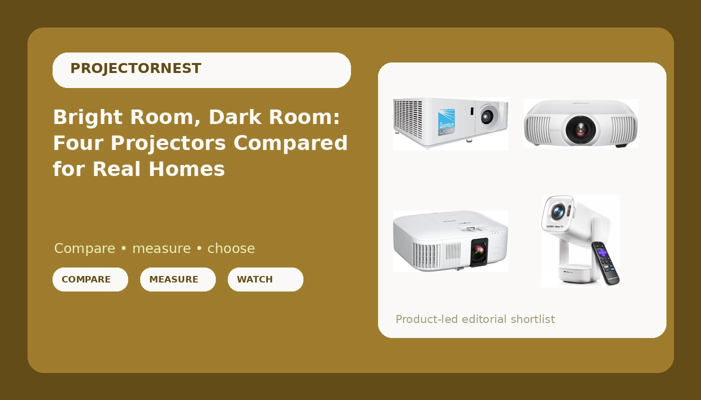Bright Room, Dark Room: Four Projectors Compared for Real Homes