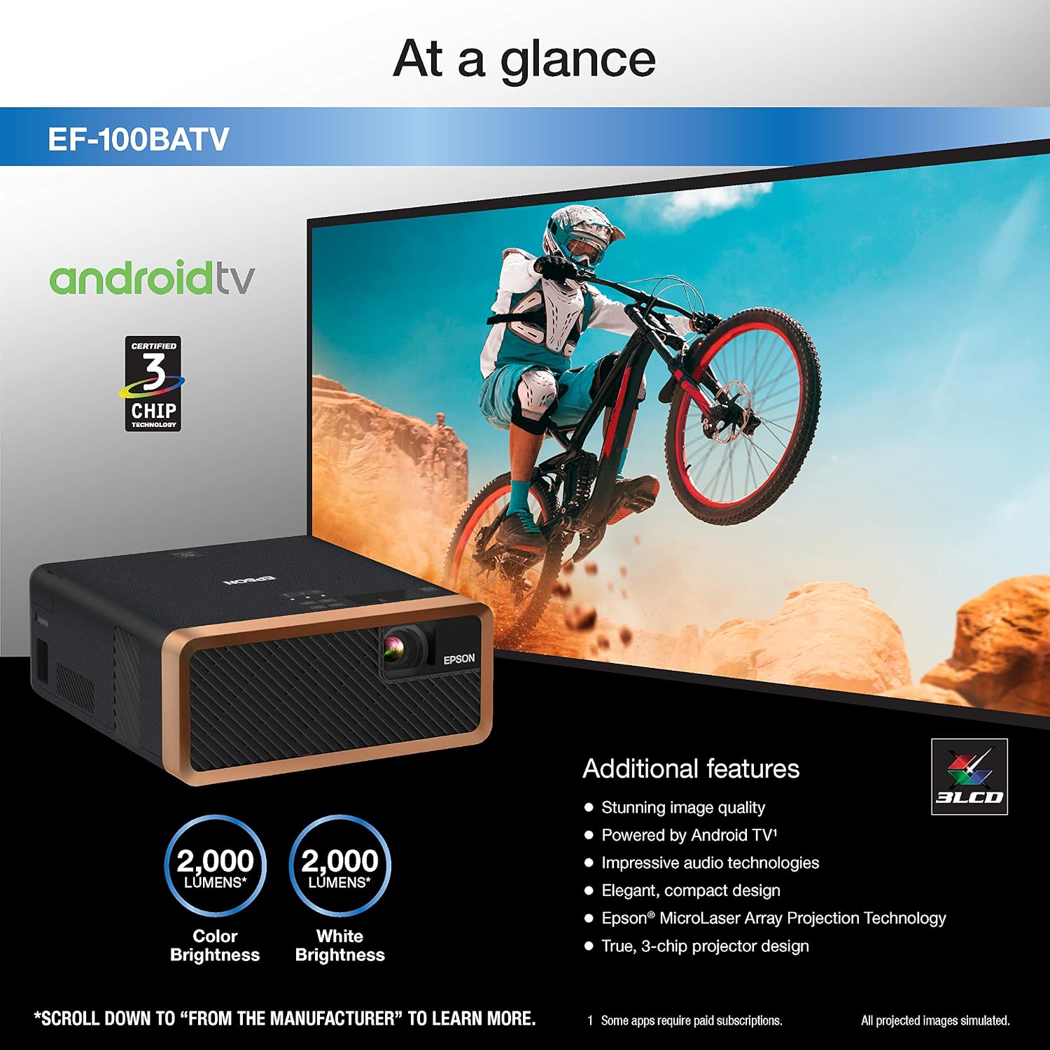 Epson EF-100 Smart Streaming Laser Projector